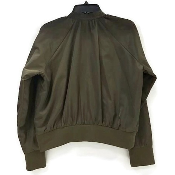 Free People Midnight Bomber Jacket Olive Green Small S Zip Up Front - Picture 8 of 8